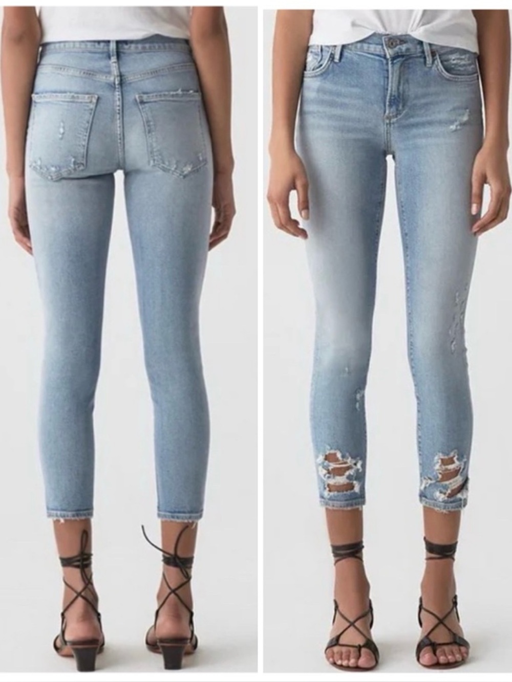 AGOLDE Sophie Distressed Crop Skinny Jeans 26